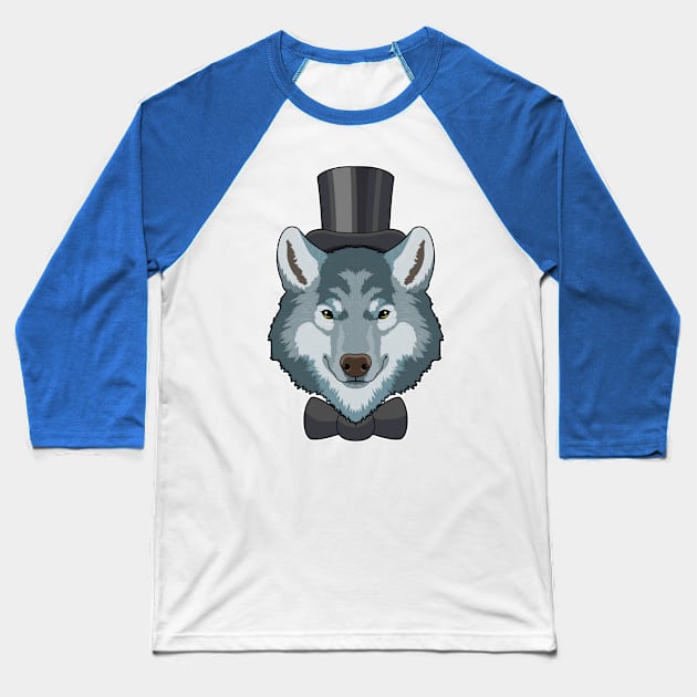 Wolf as Groom with Bow Baseball T-Shirt by Markus Schnabel